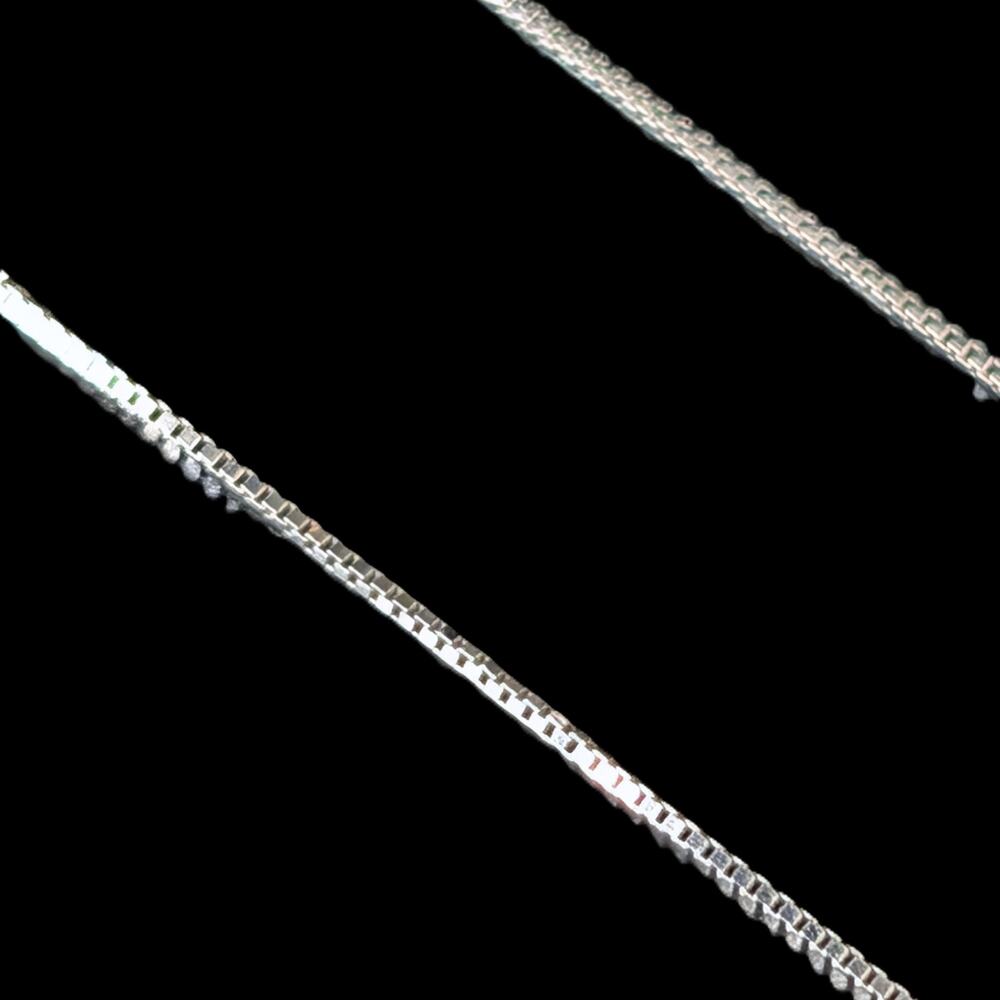 Estate 14k White Gold Box Chain 18 in Long